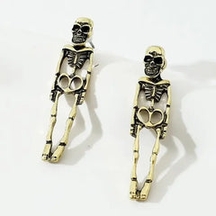 Ghostly Skull Skeleton Earrings: Halloween Fashion