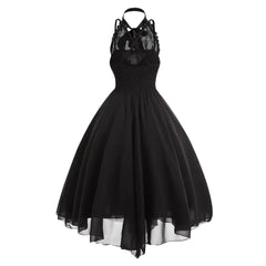 Halloween Lace Chiffon Patchwork Sleeveless Dress Vampire Witch