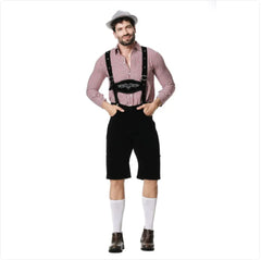 Men’s Oktoberfest German Bavarian Beer Festival Lederhosen Costume Set