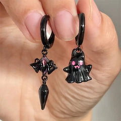 Ghostly Skull Skeleton Earrings: Halloween Fashion