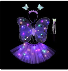 Purple Butterfly Angel Wings LED Kids Costume