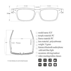 Hands-Free Calling Anti-Blue Eyeglasses