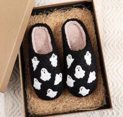 Halloween Ghost Cotton Slippers Pink or Black