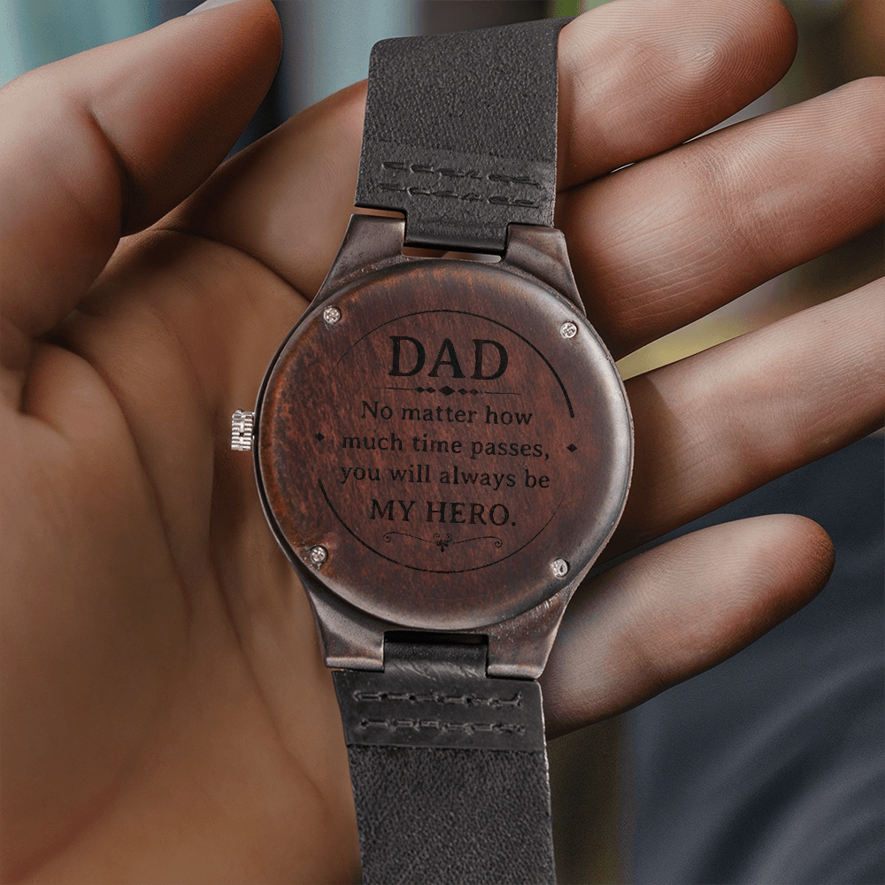 Wooden Watch with Engraving - Dad