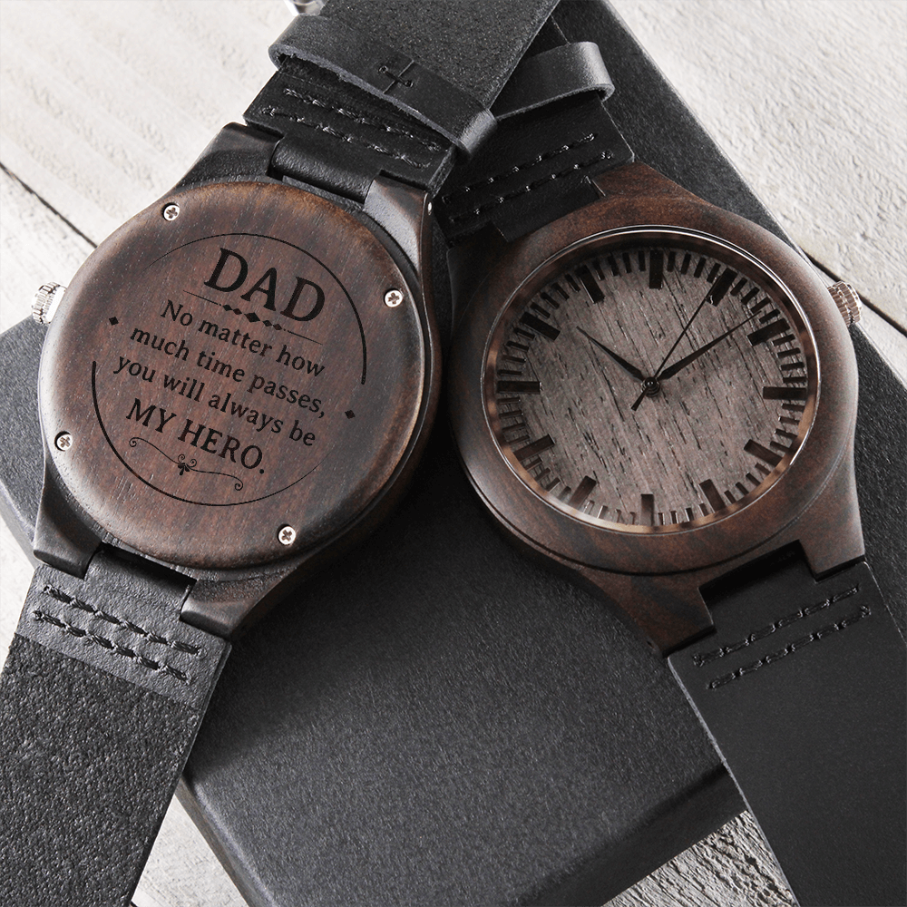 Wooden Watch with Engraving - Dad