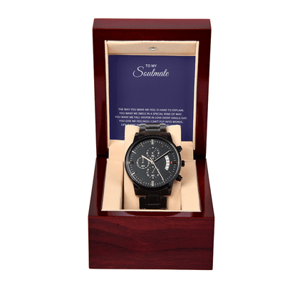 Black Chronograph Watch - For Soulmate