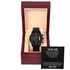 Black Chronograph Watch - For Son