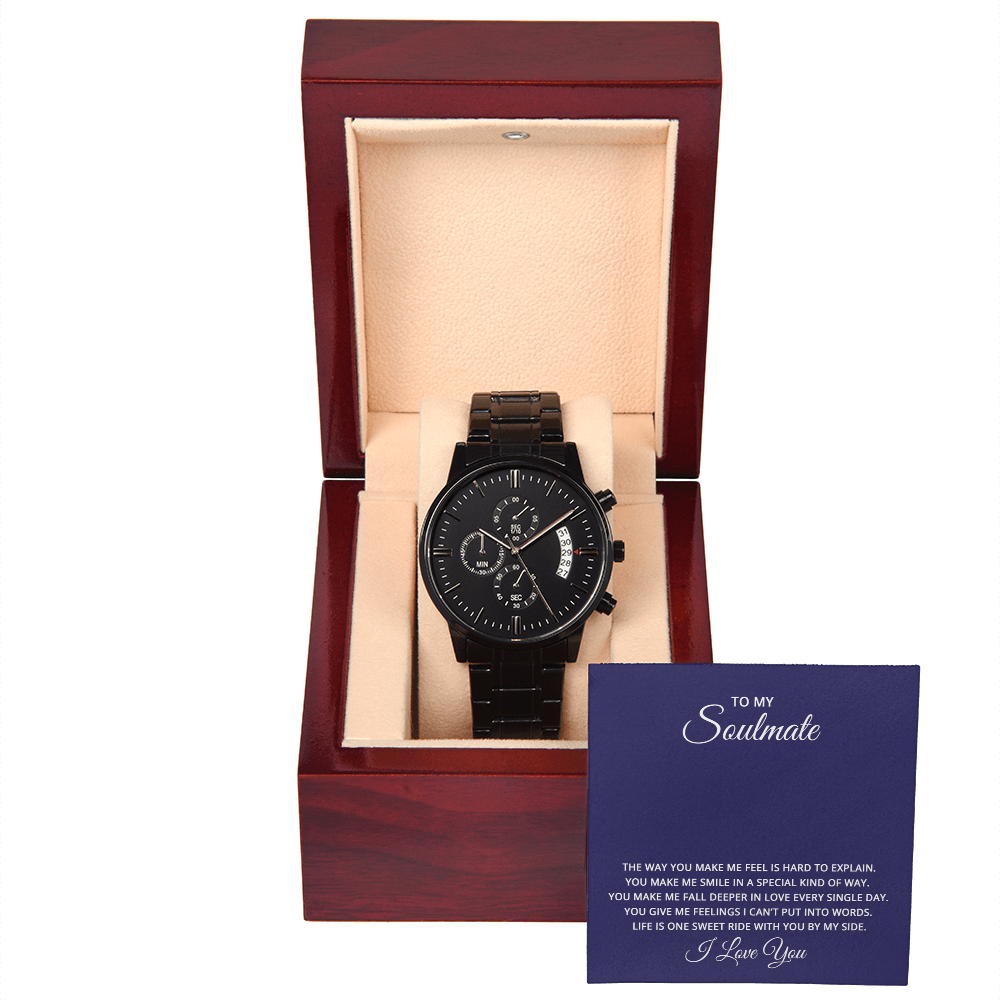 Black Chronograph Watch - For Soulmate