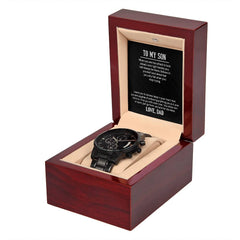 Black Chronograph Watch - For Son