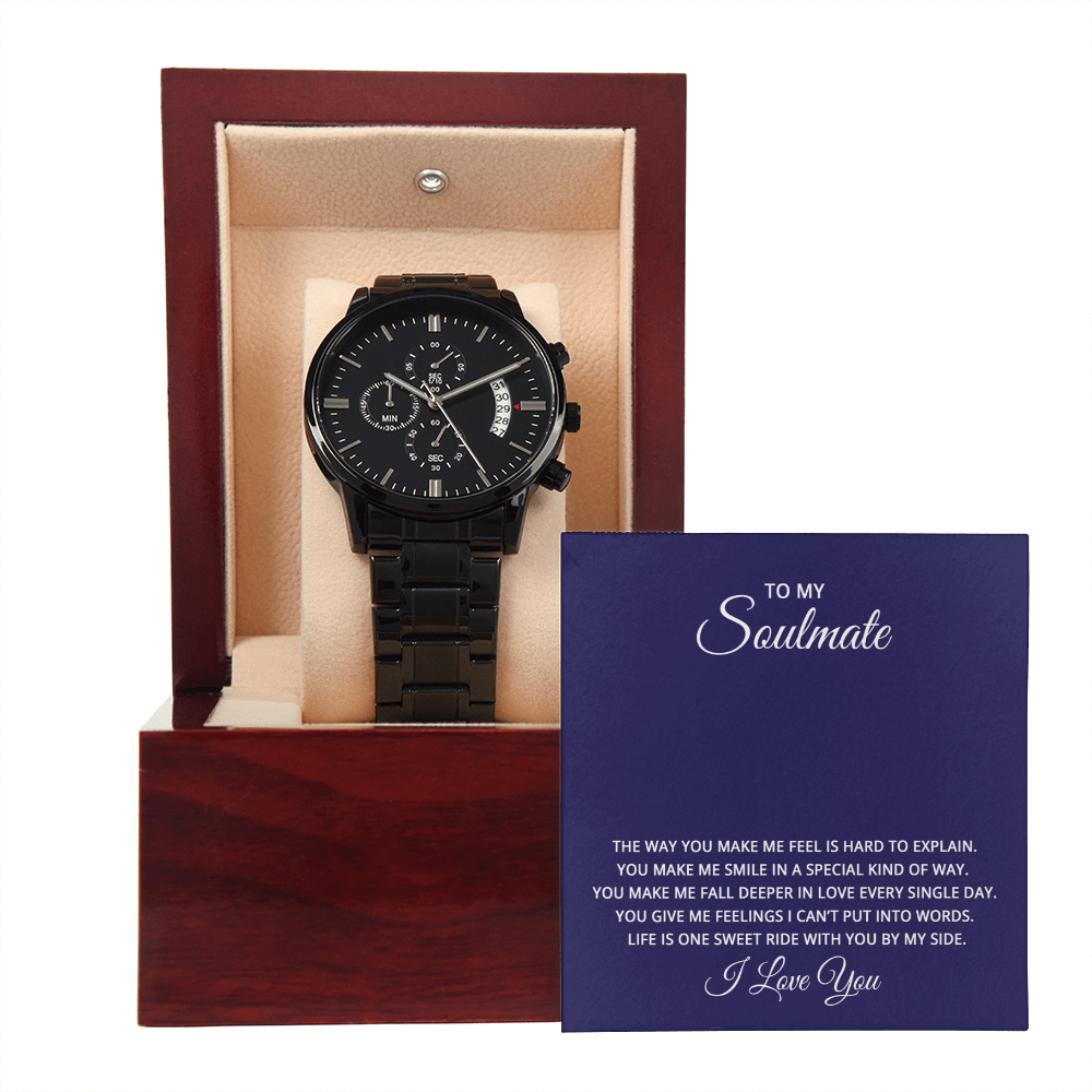 Black Chronograph Watch - For Soulmate