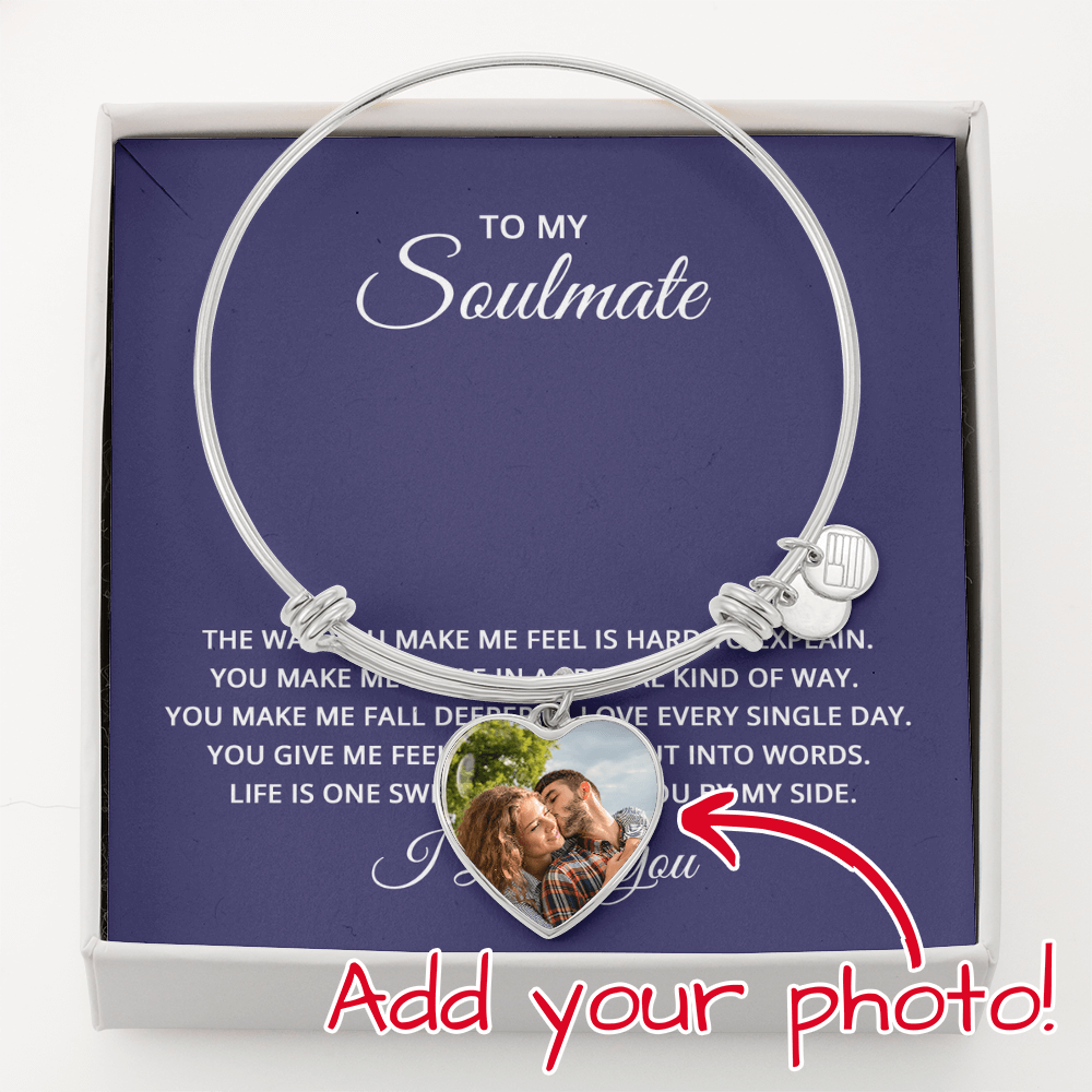 Heart Bangle with Message Card - For Soulmate