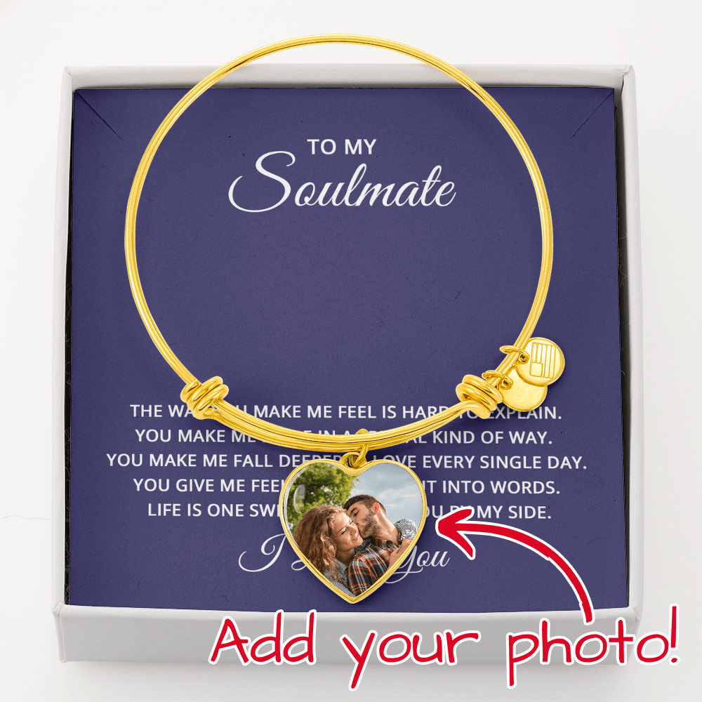 Heart Bangle with Message Card - For Soulmate