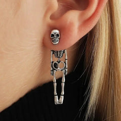 Ghostly Skull Skeleton Earrings: Halloween Fashion