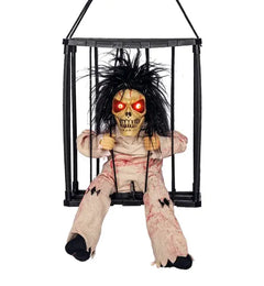 Halloween Decoration Monster in Cage Voice Activated Animated