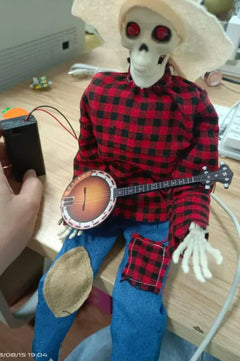 Halloween Skeleton Playing Banjo Decoration