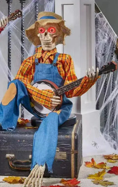 Halloween Skeleton Playing Banjo Decoration