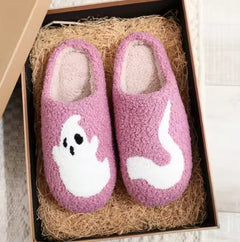 Halloween Ghost Cotton Slippers Pink or Black