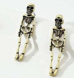 Halloween Earrings Skeleton Skull Dangle Drop Stud Earrings