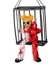 Halloween Decoration Monster in Cage Voice Activated Animated