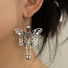 Ghostly Skull Skeleton Earrings: Halloween Fashion