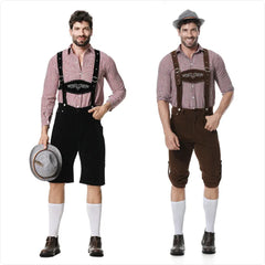 Men’s Oktoberfest German Bavarian Beer Festival Lederhosen Costume Set