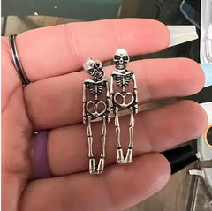 Ghostly Skull Skeleton Earrings: Halloween Fashion